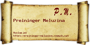 Preininger Meluzina névjegykártya